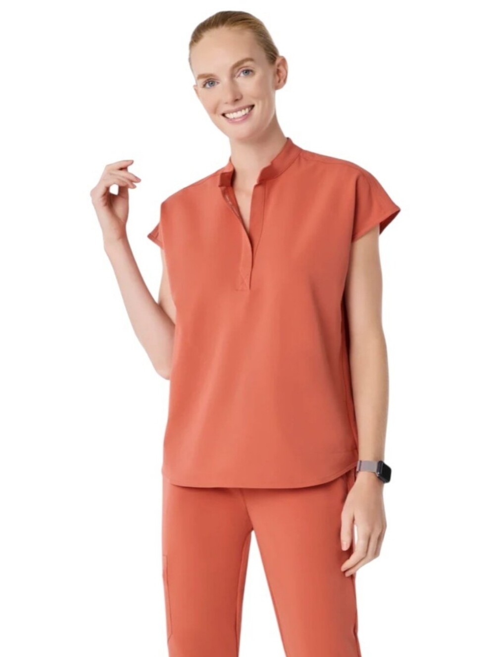 Figs Rafaela Oversized Scrub Top Spiced Cider Women's Large